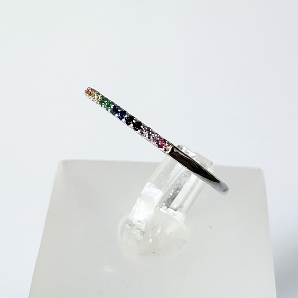 Sterling Pave Rainbow Band - Picture 5 of 8